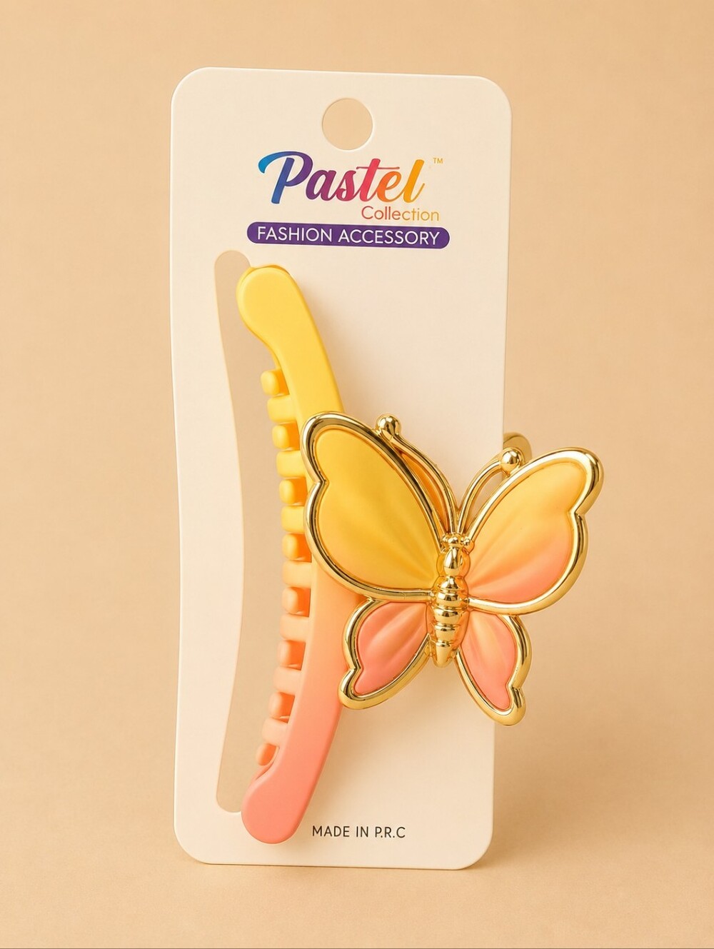 Women's hair claw clip soft matte Yellow Peach Y2K Butterfly Hair Accessories